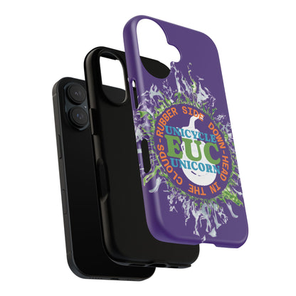 Unicycle Unicorn ring of Fire Tough Case - Durable phone case for EUC fans (purple)