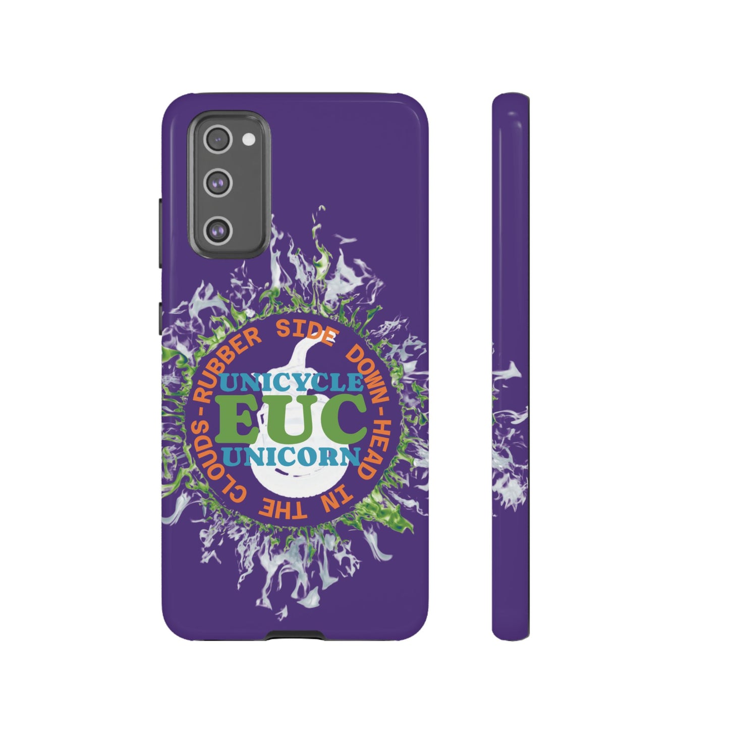 Unicycle Unicorn ring of Fire Tough Case - Durable phone case for EUC fans (purple)
