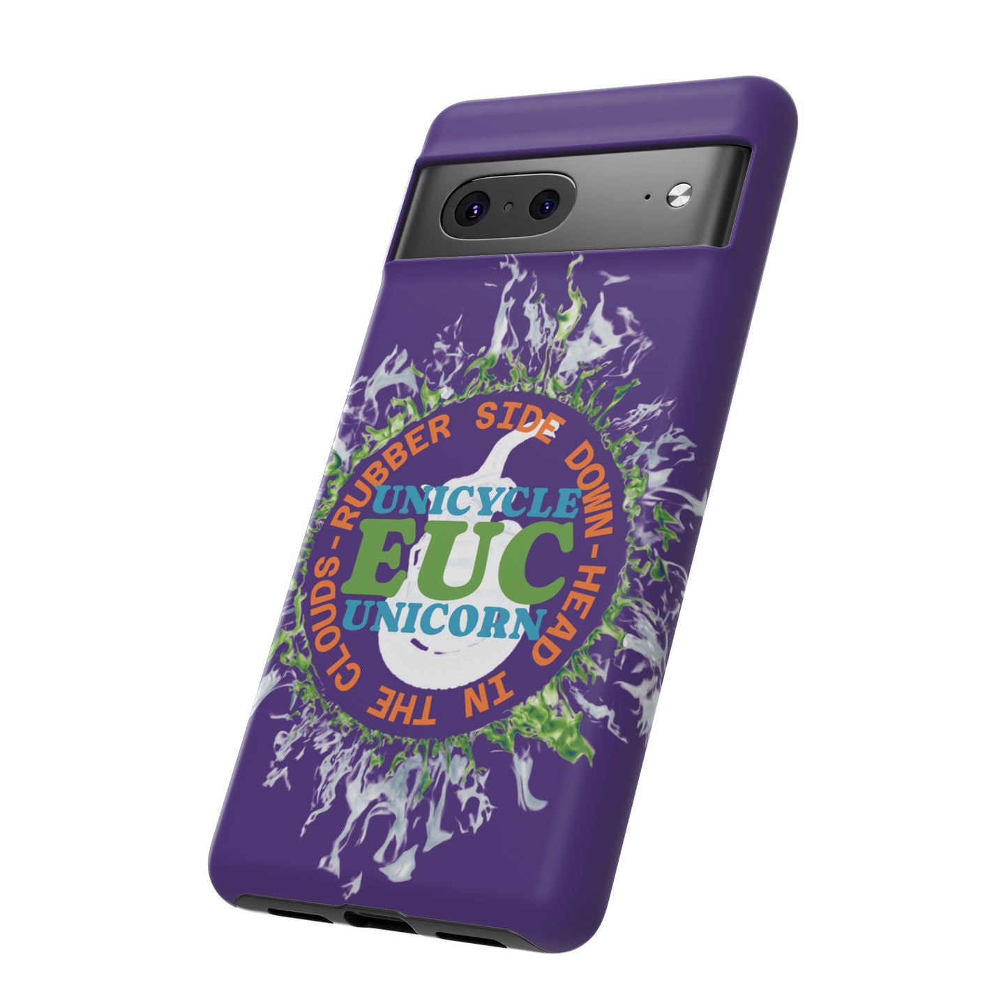 Unicycle Unicorn ring of Fire Tough Case - Durable phone case for EUC fans (purple)