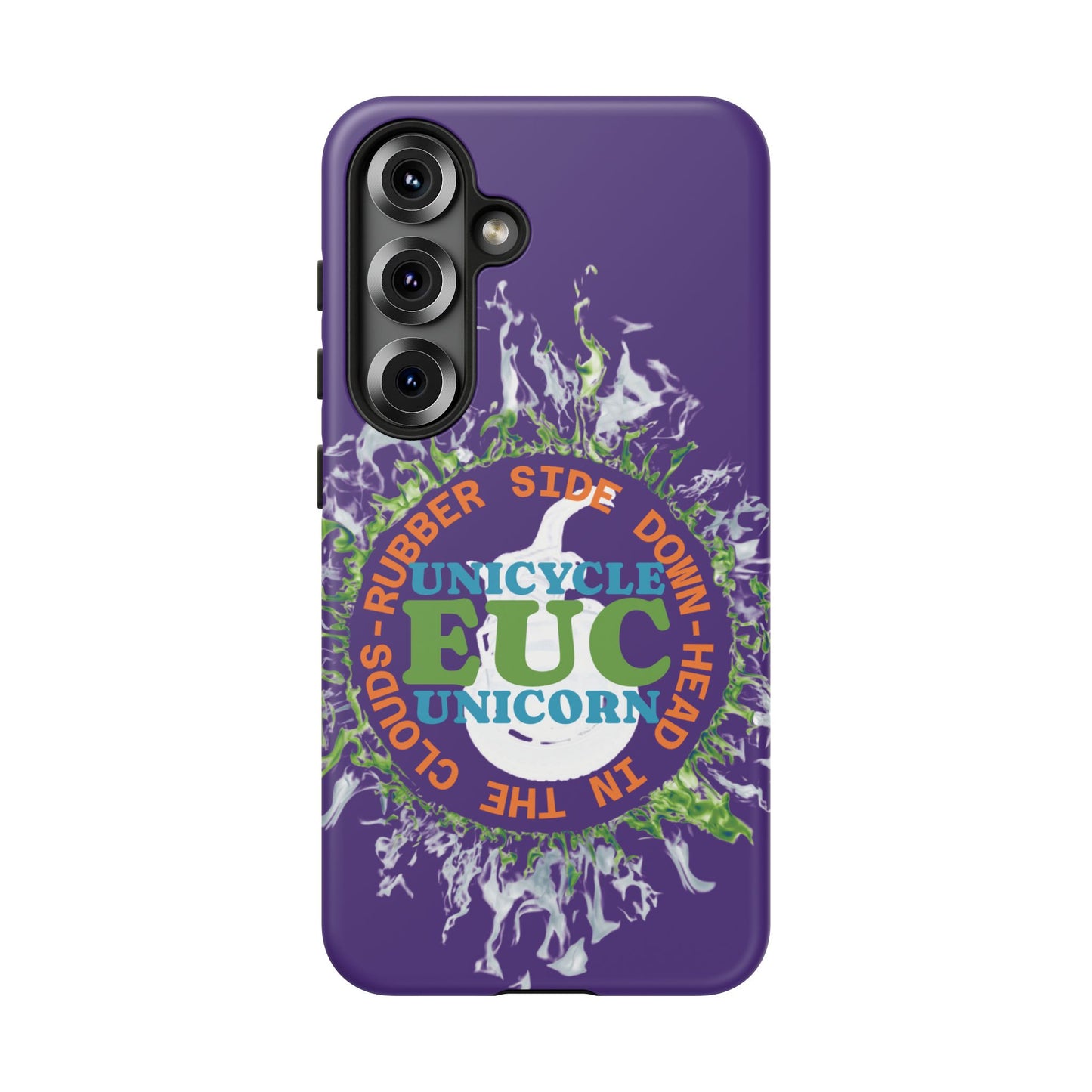 Unicycle Unicorn ring of Fire Tough Case - Durable phone case for EUC fans (purple)