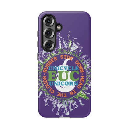Unicycle Unicorn ring of Fire Tough Case - Durable phone case for EUC fans (purple)