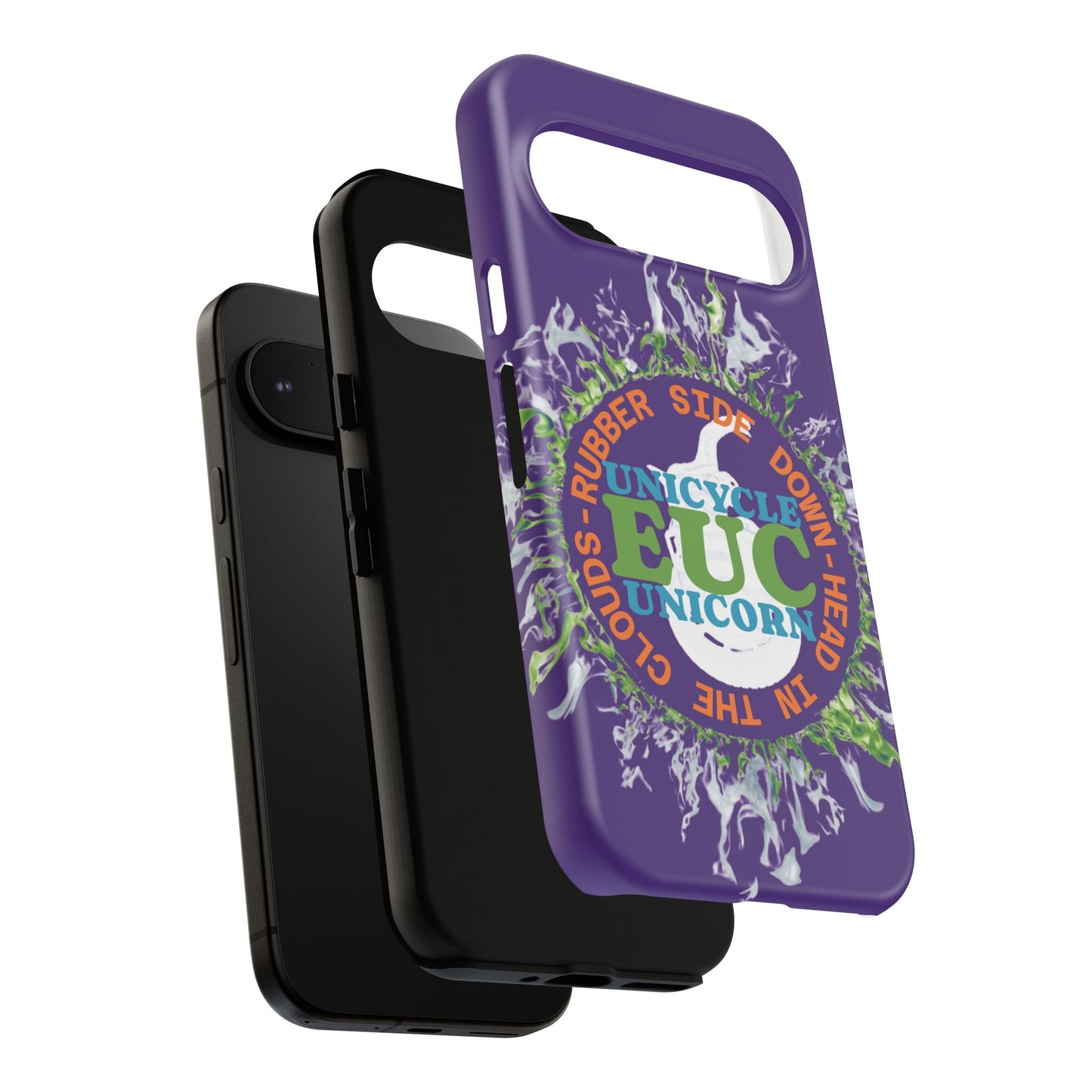 Unicycle Unicorn ring of Fire Tough Case - Durable phone case for EUC fans (purple)