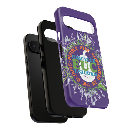 Unicycle Unicorn ring of Fire Tough Case - Durable phone case for EUC fans (purple)