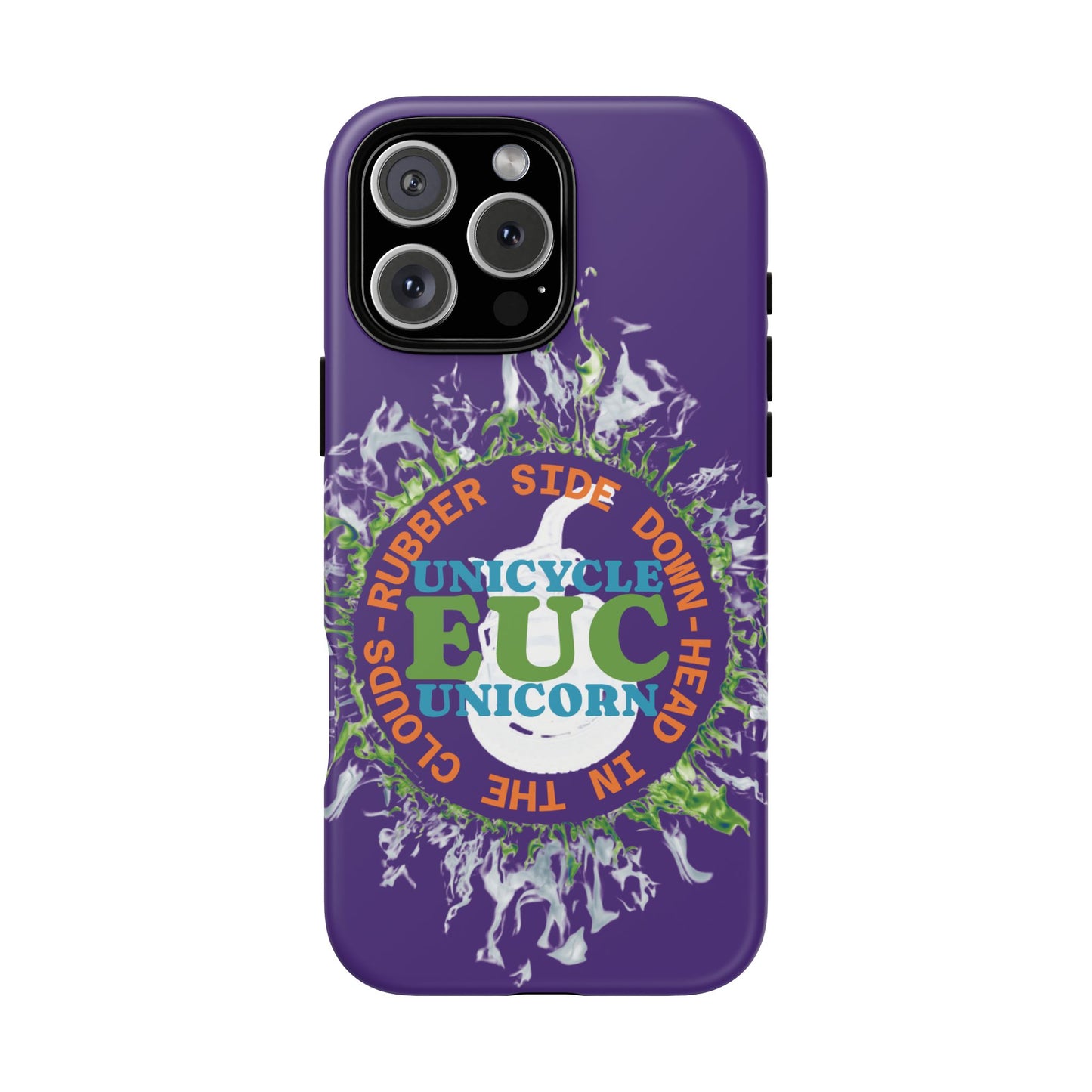 Unicycle Unicorn ring of Fire Tough Case - Durable phone case for EUC fans (purple)