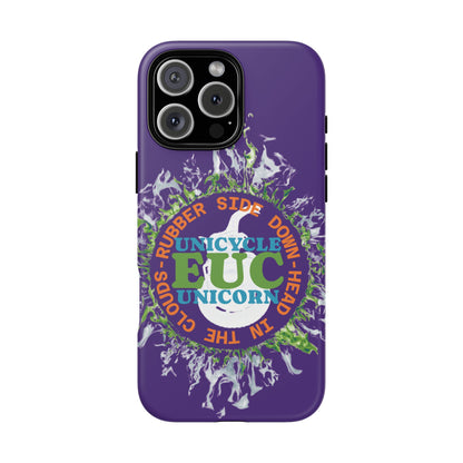 Unicycle Unicorn ring of Fire Tough Case - Durable phone case for EUC fans (purple)