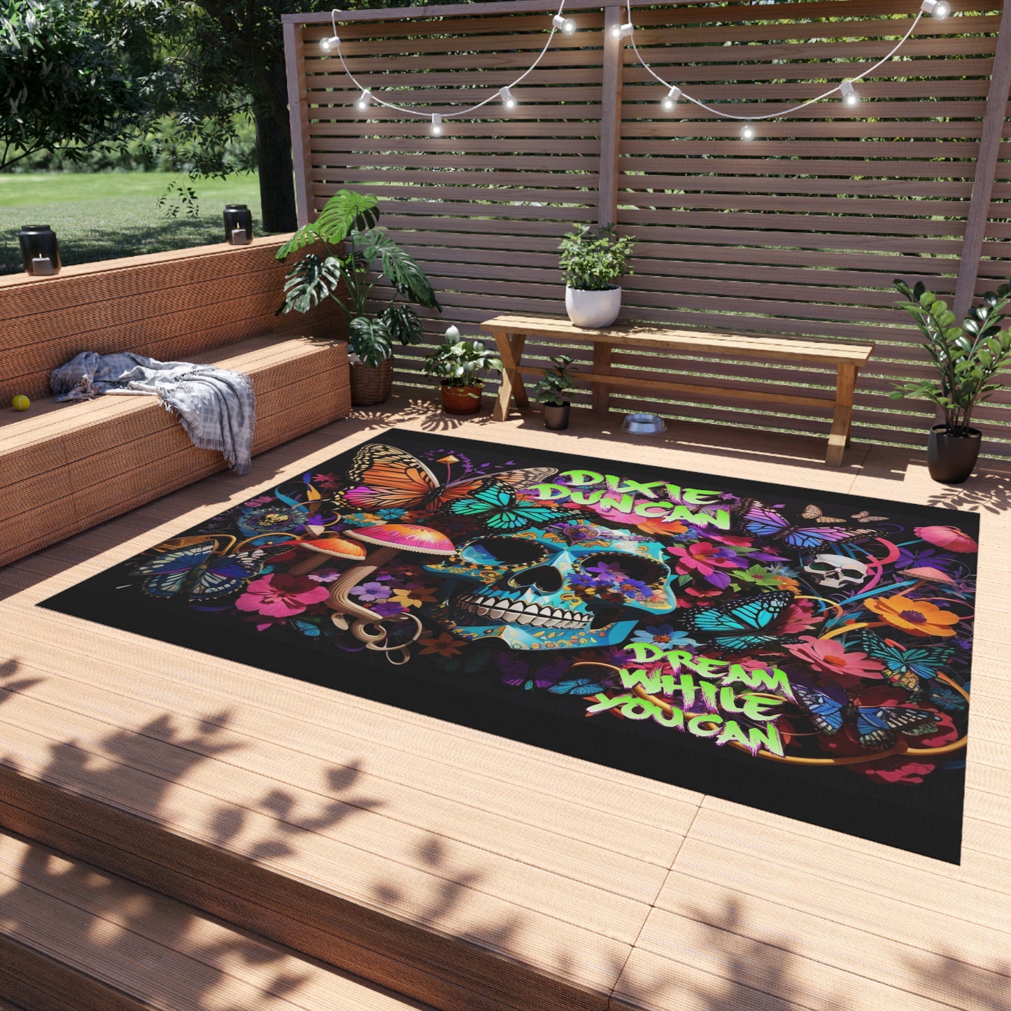 DD skulls n butterflies Outdoor Rug