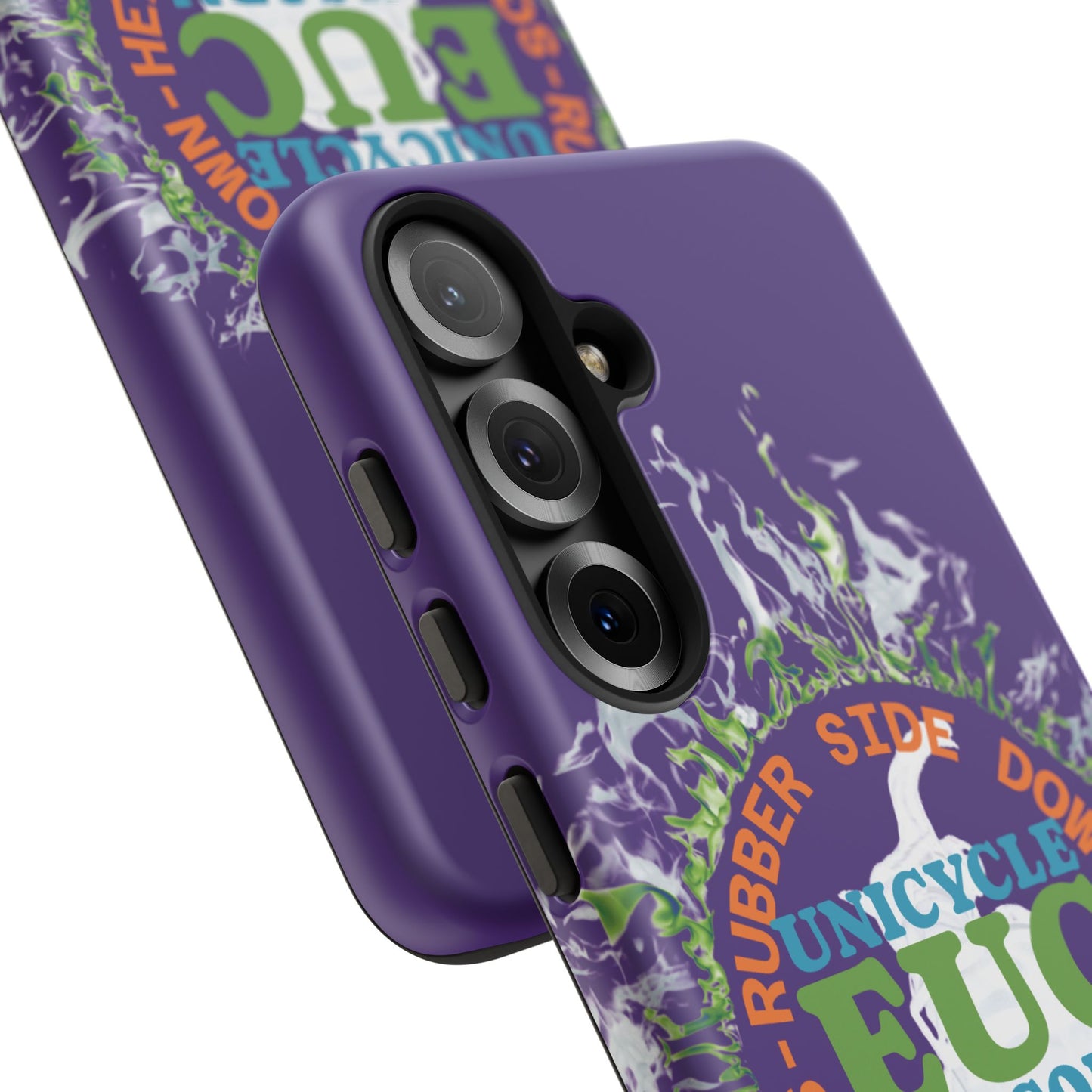 Unicycle Unicorn ring of Fire Tough Case - Durable phone case for EUC fans (purple)