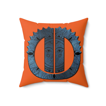 GTCC Spun Polyester Square Pillow (Orange)