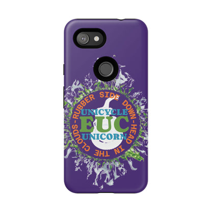 Unicycle Unicorn ring of Fire Tough Case - Durable phone case for EUC fans (purple)