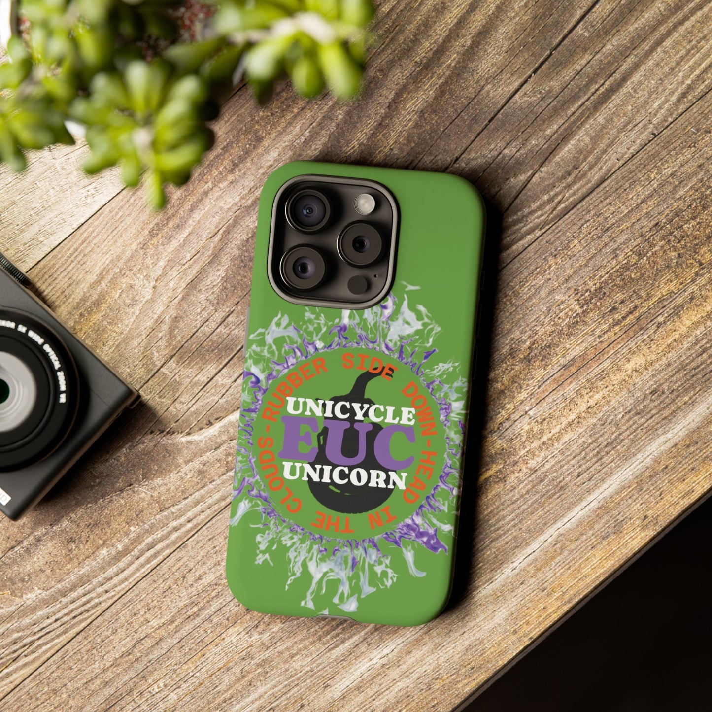 Unicycle Unicorn Purple ring of Fire Tough Case - Durable phone case for EUC fans