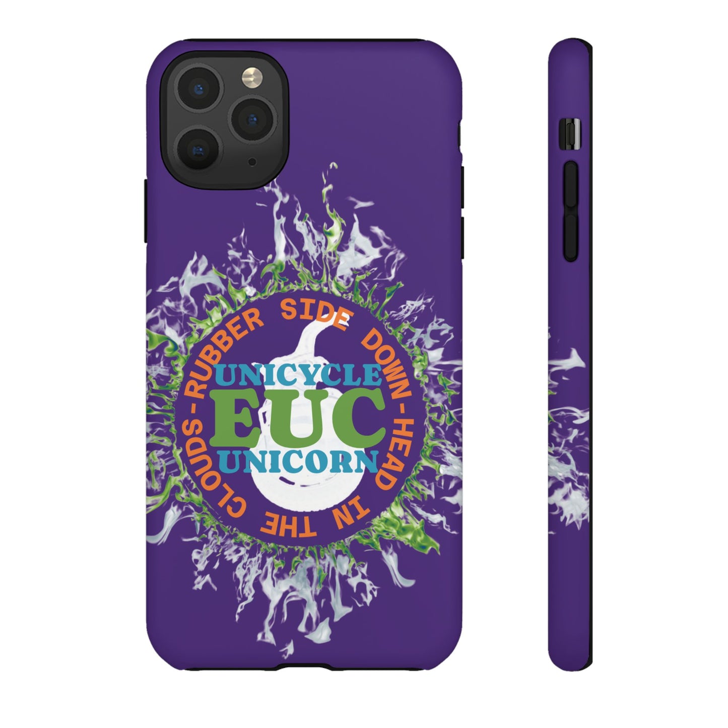Unicycle Unicorn ring of Fire Tough Case - Durable phone case for EUC fans (purple)