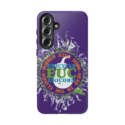 Unicycle Unicorn ring of Fire Tough Case - Durable phone case for EUC fans (purple)