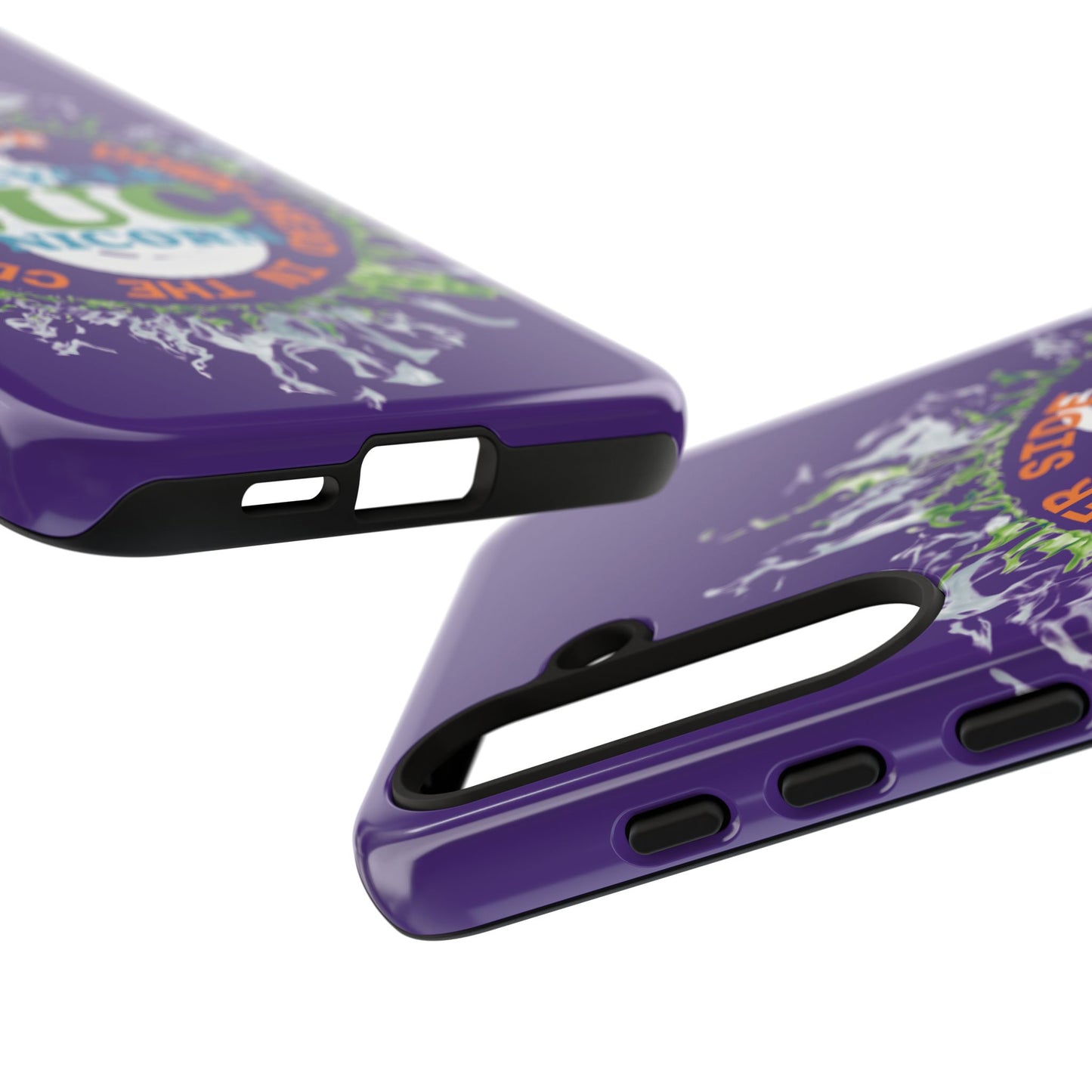 Unicycle Unicorn ring of Fire Tough Case - Durable phone case for EUC fans (purple)