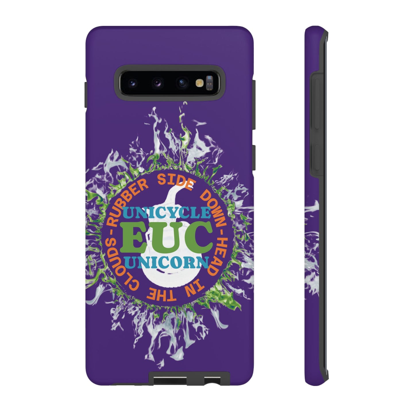 Unicycle Unicorn ring of Fire Tough Case - Durable phone case for EUC fans (purple)