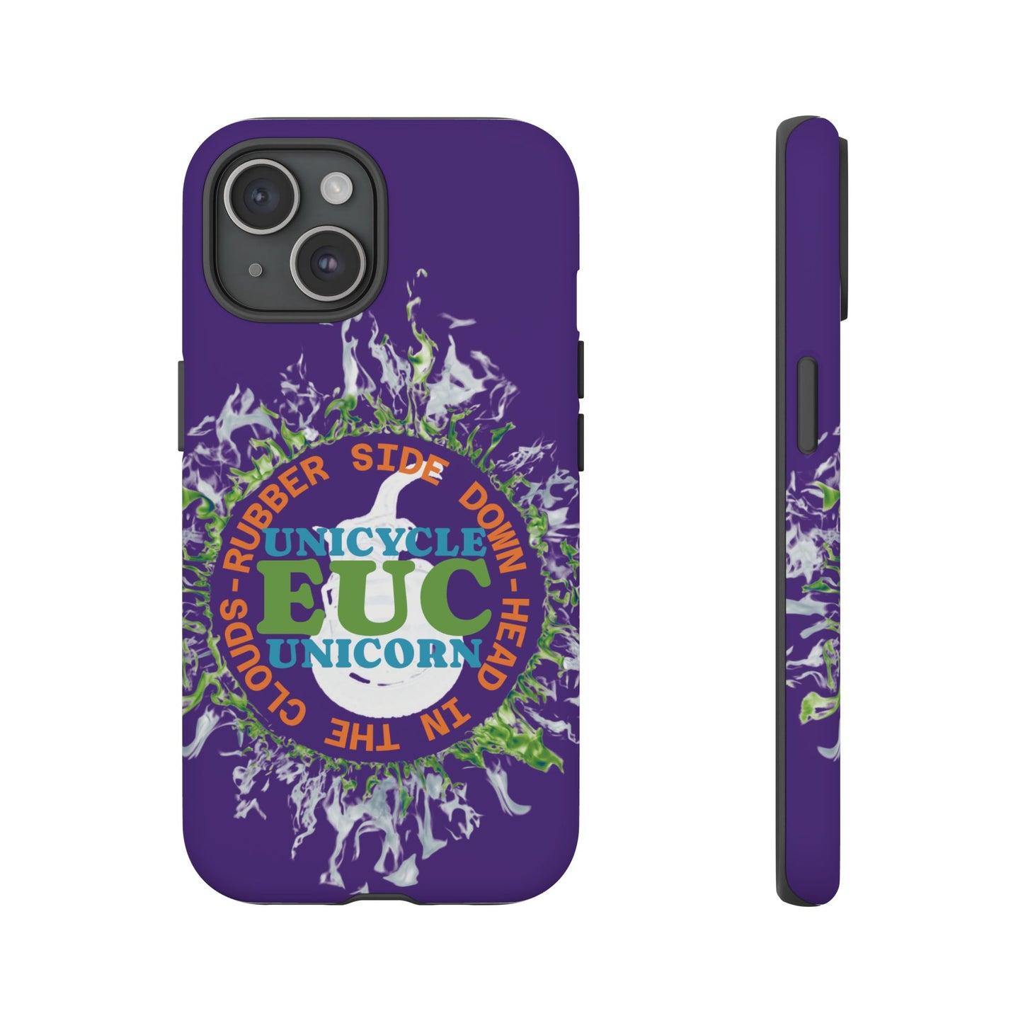 Unicycle Unicorn ring of Fire Tough Case - Durable phone case for EUC fans (purple)