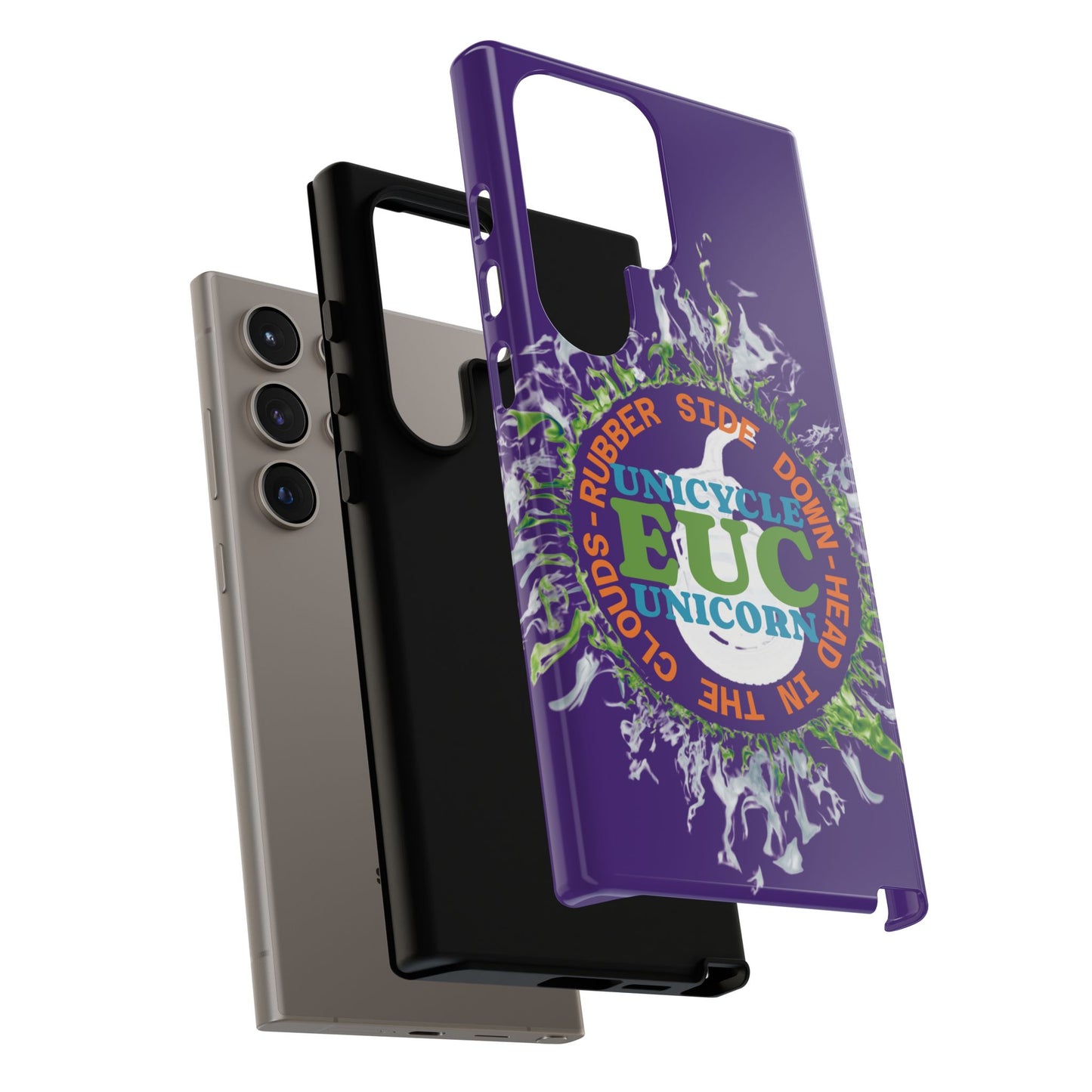 Unicycle Unicorn ring of Fire Tough Case - Durable phone case for EUC fans (purple)