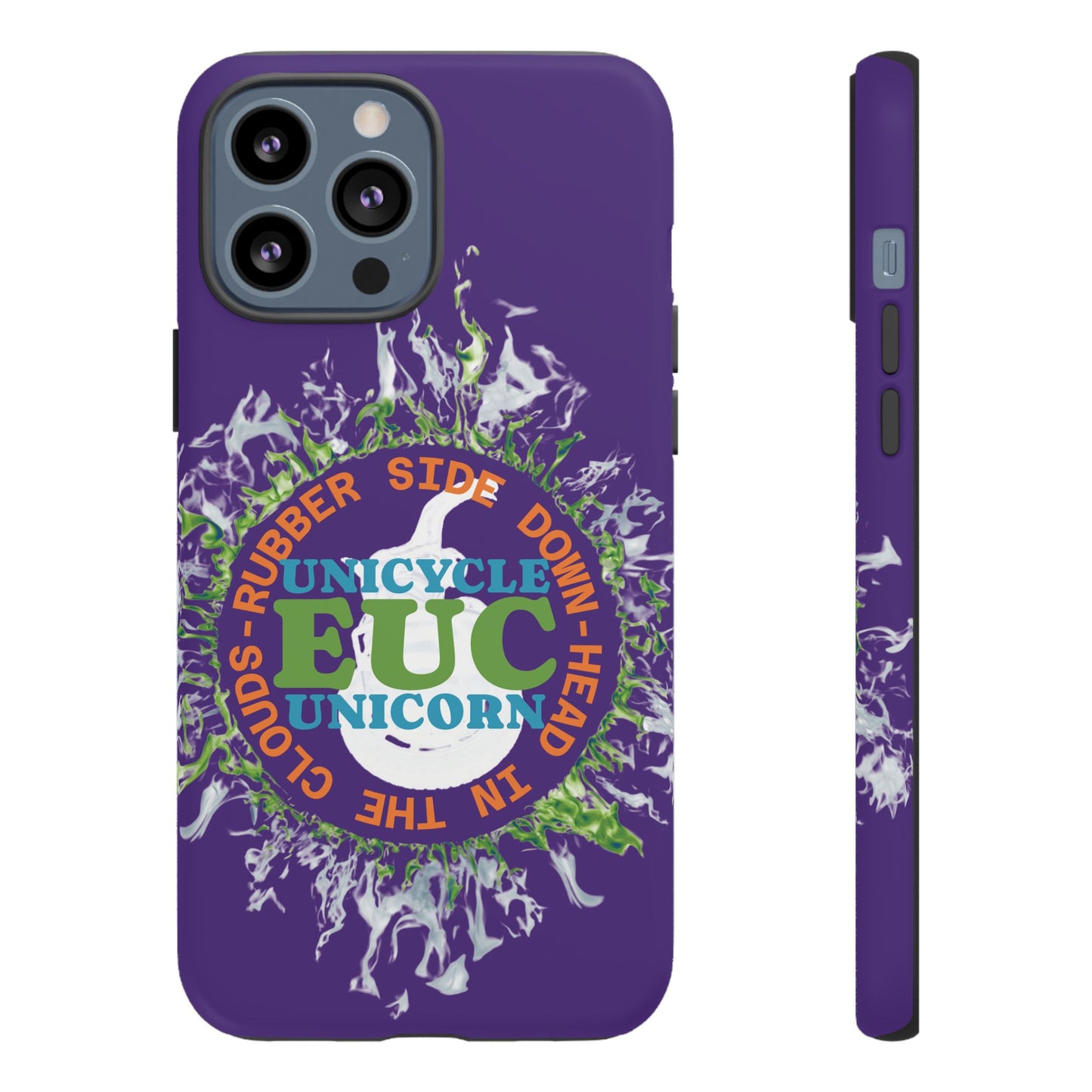 Unicycle Unicorn ring of Fire Tough Case - Durable phone case for EUC fans (purple)