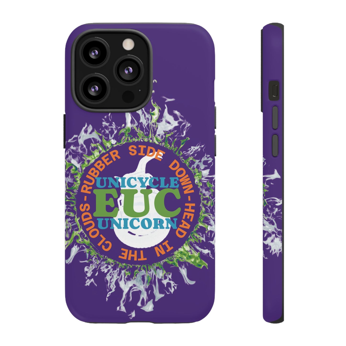 Unicycle Unicorn ring of Fire Tough Case - Durable phone case for EUC fans (purple)