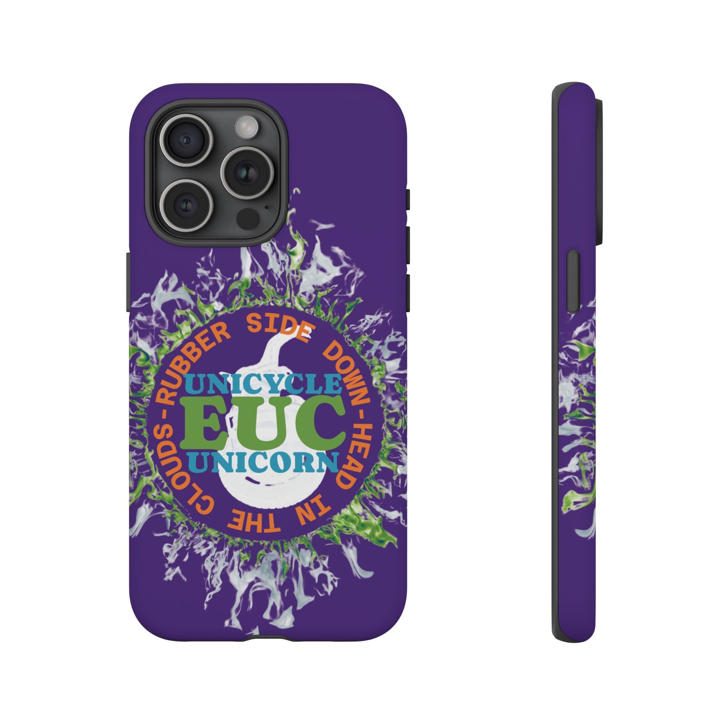 Unicycle Unicorn ring of Fire Tough Case - Durable phone case for EUC fans (purple)