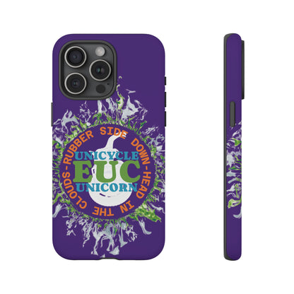 Unicycle Unicorn ring of Fire Tough Case - Durable phone case for EUC fans (purple)