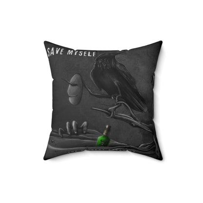 The Tragedy Strategy Save Myself Faux Suede Pillow