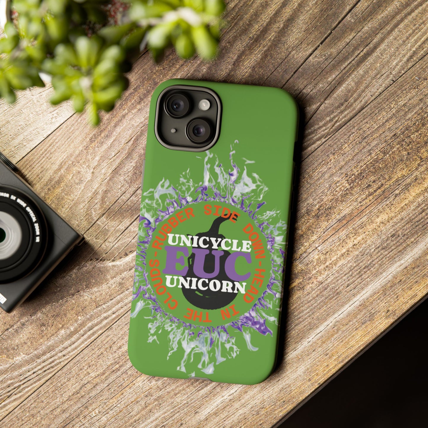 Unicycle Unicorn Purple ring of Fire Tough Case - Durable phone case for EUC fans