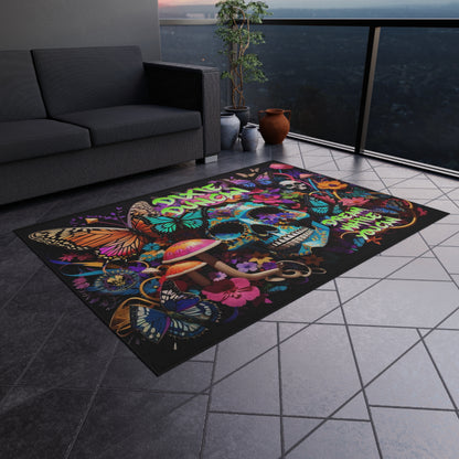 DD skulls n butterflies Outdoor Rug