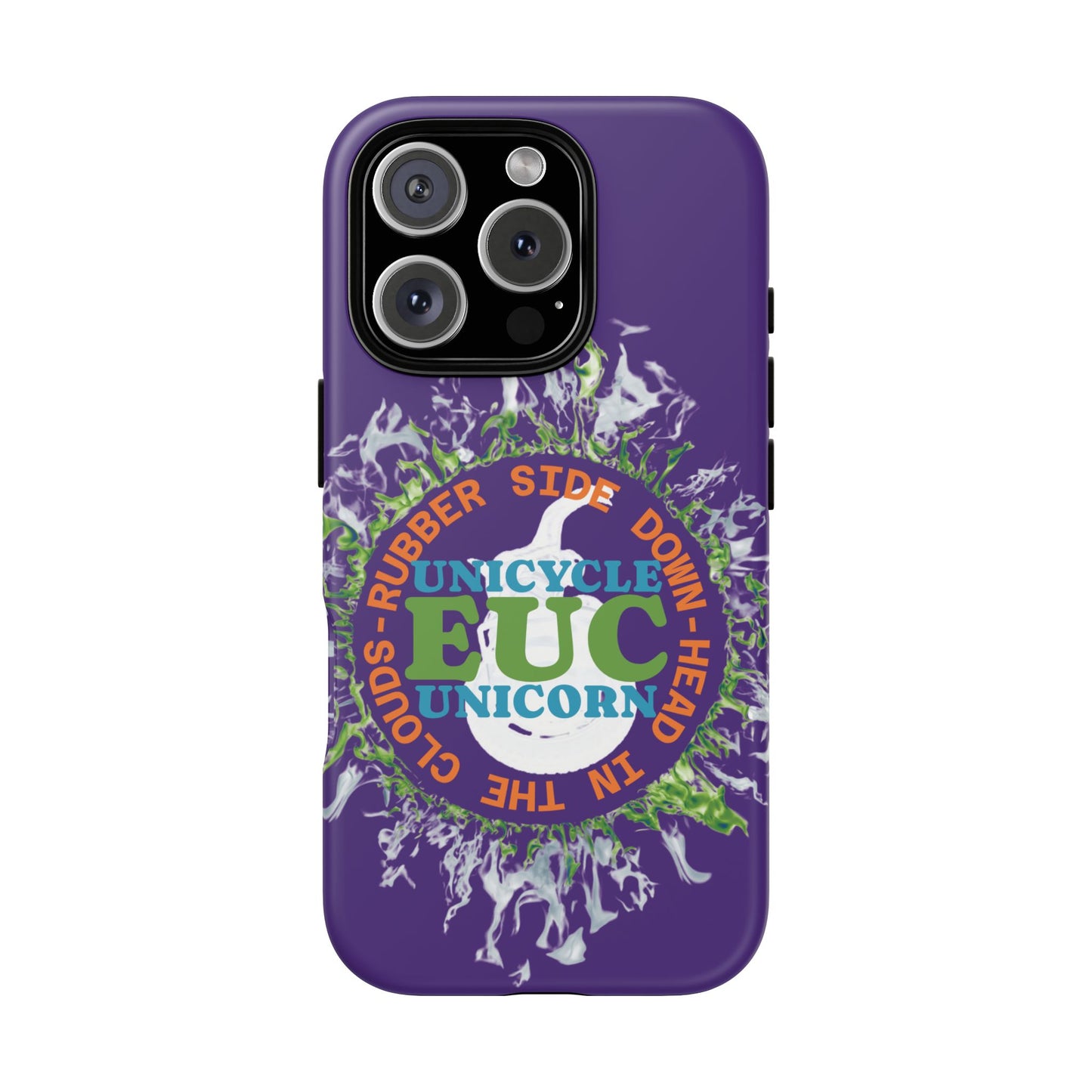 Unicycle Unicorn ring of Fire Tough Case - Durable phone case for EUC fans (purple)